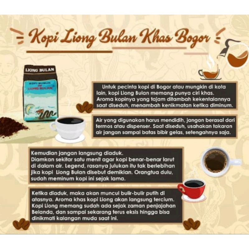

Kopi Liong + gula ,isi 20 saset.
