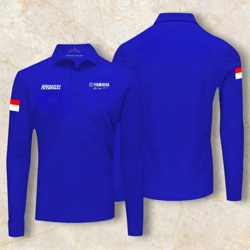 Kaos Krah Lakos PE Yamaha Baju Yamaha Biru Lengan Panjang