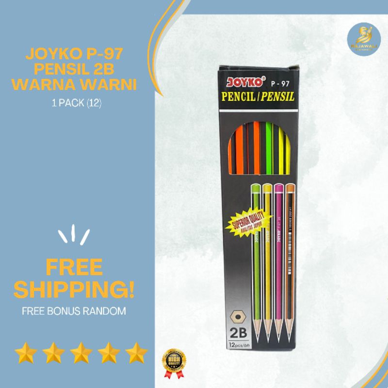

Joyko Pensil 2B Warna Warni Bergaris/ 1 Pack (12)/ HARGA TERJANGKAU KUALITAS TERBAIK!/ FREE BONUS RANDOM!