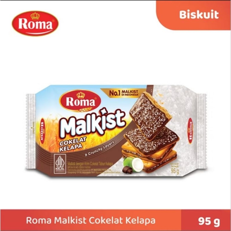 

Roma malkist coklat kelapa 1pack@95g