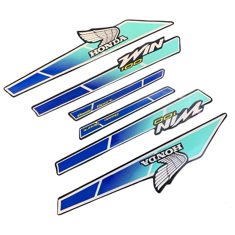 Striping Sticker Body Honda Win Win100 Sport CUSTOM Special VNYL Fullset Biru