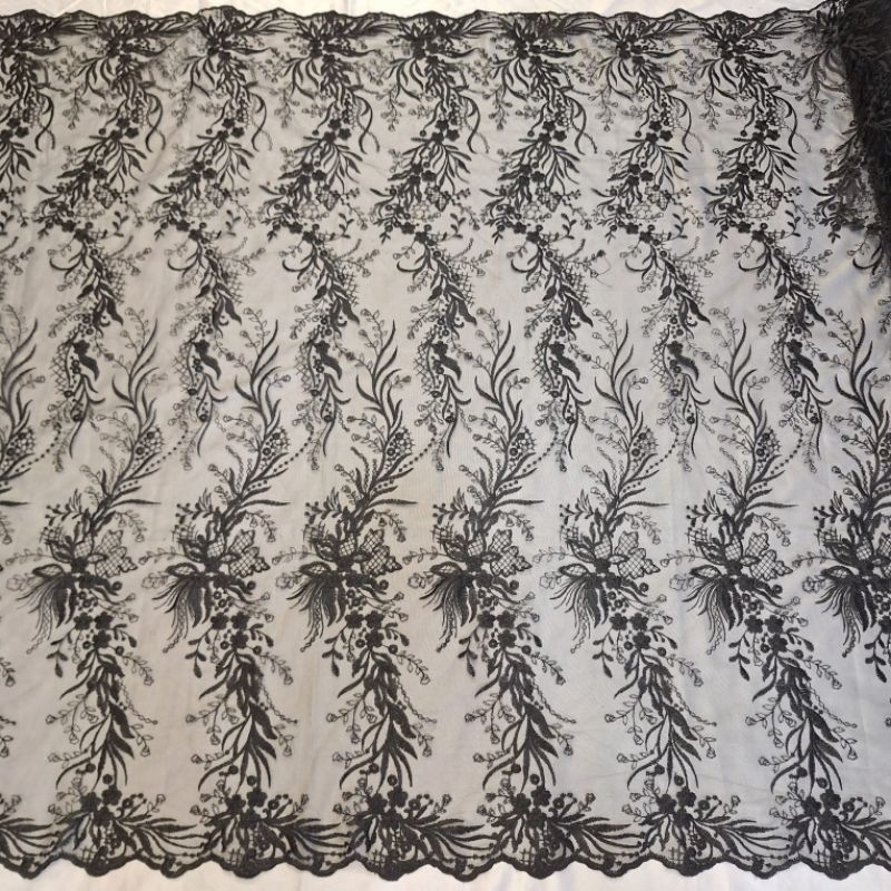 Kain brokat tile/ bahan kebaya/ tile salur bordir/ bakal brokat/ brokat murah