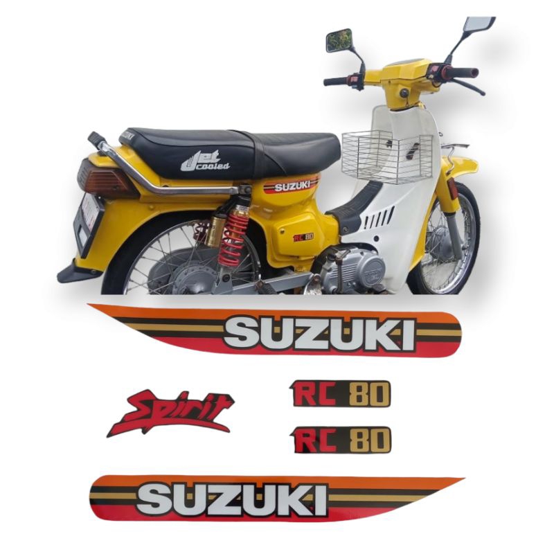 Sticker striping motor suzuki rc 80 oren merah LIS MOTOR RC 80 orange oren gold merah printing cutti