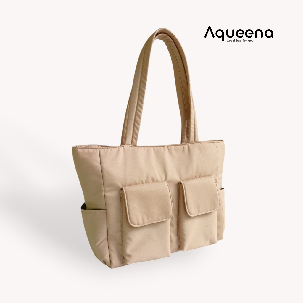 Nomy Tote Bag By Aqueena | Totebag Kain Wanita | Tas Kuliah | Tas Laptop