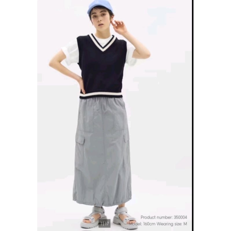 Jastip Jepang GU cargo skirt grey color