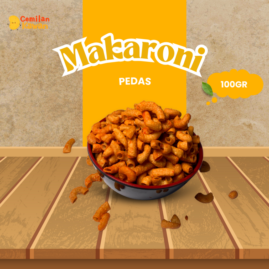 

Cemilan Kawan - Makaroni Pedas Daun Jeruk 100 gram Snack Kiloan