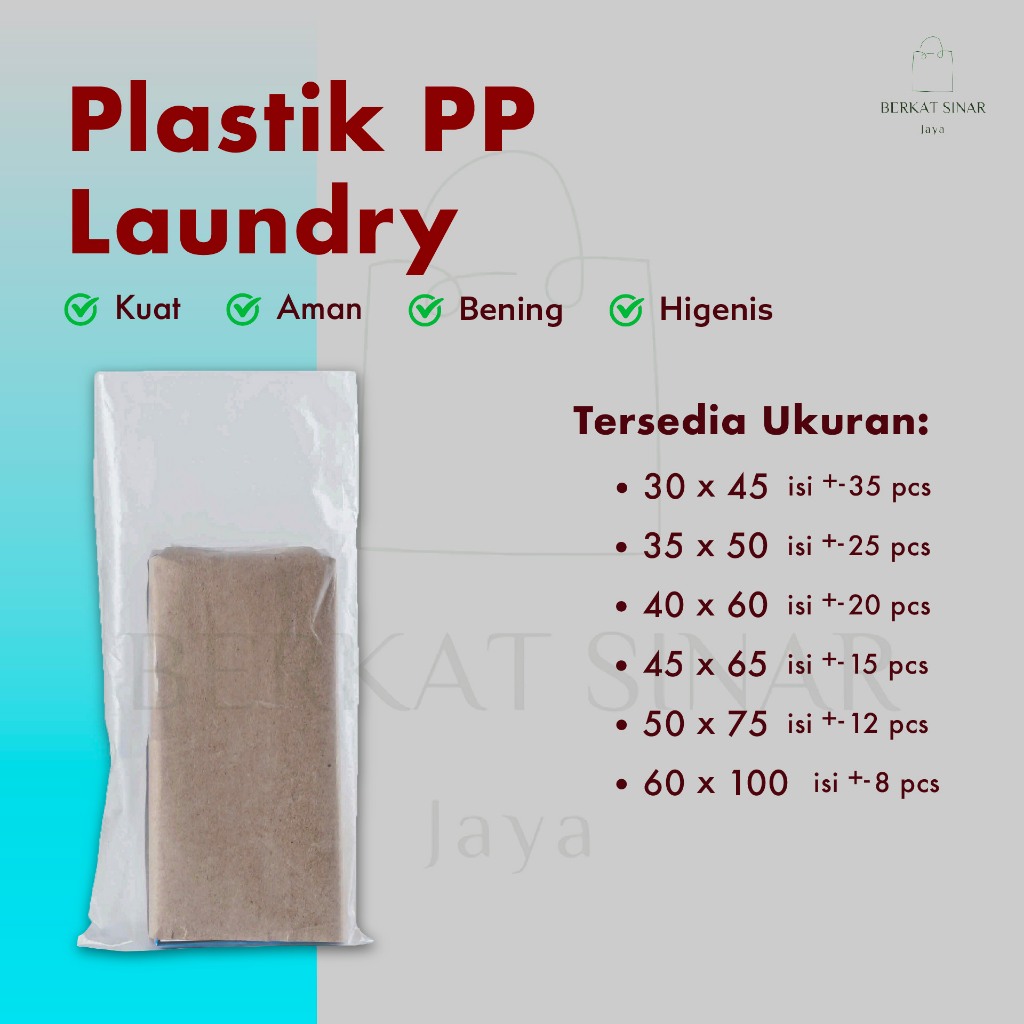 Plastik Packing Laundry / Plastik Laundry Kiloan / Plastik PP Bening