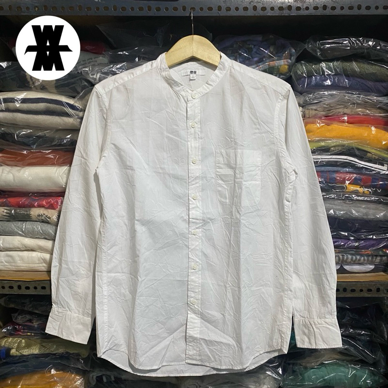 Uniqlo Shanghai Collar L/S Shirt Putih Size S 70x52
