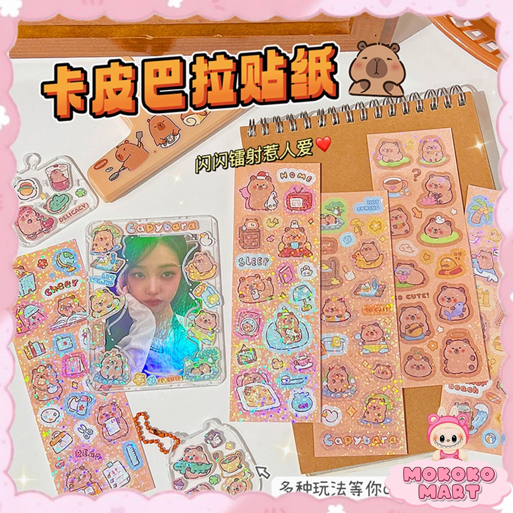 

MM 10 Pcs Stiker Capybara Lucu Dekorasi Mainan Anak Stiker Tempel Cartoon DIY Sticker Pack Deco SP03