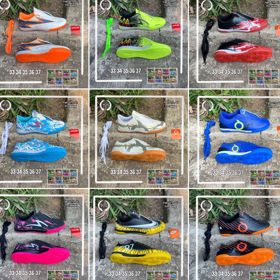 Borong Hemat  Banyak Pilihan Sepatu Futsal Anak Junior Ukuran 33 34 35 36 37 Sepatu Futsal Anak SD S