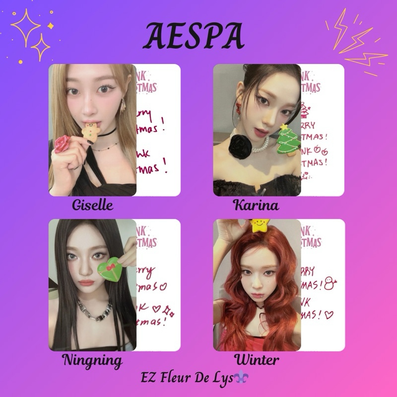 photocard replika pc unofficial Aespa 2023 pink christmas GISELLE KARINA NINGNING WINTER