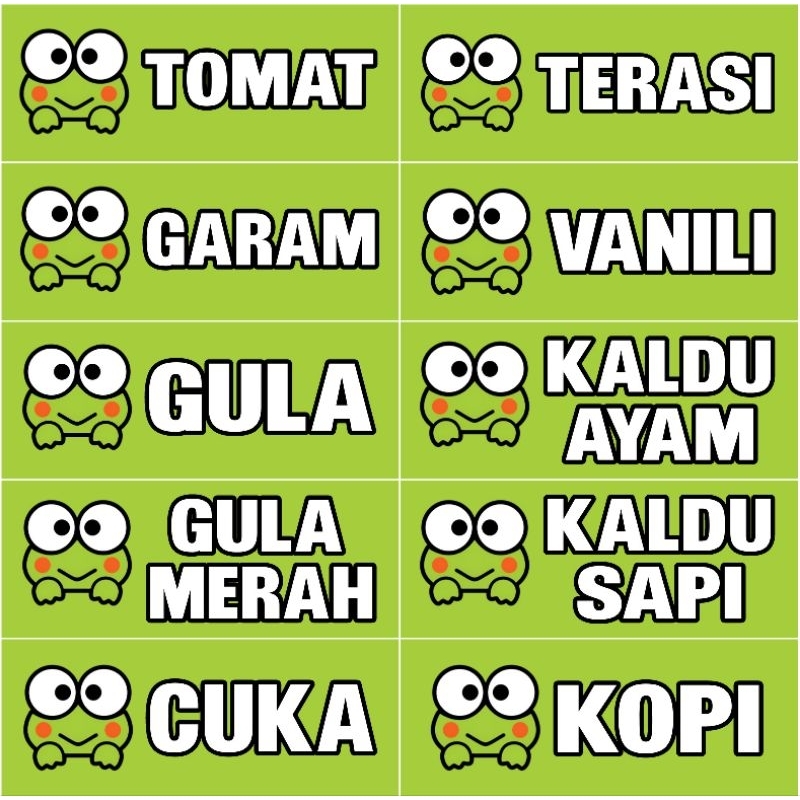 

60pcs Stiker Bumbu Dapur Lengkap isi 60pcs ukuran 7.5cm × 3cm