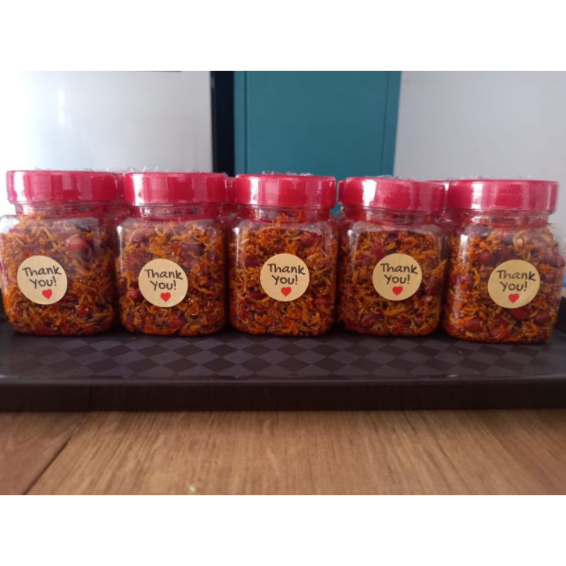 

Teri Kacang Balado// Sambal Teri Nasi Kacang Tanah Kemasan Botol 200ml// Teri Kacang Balado Renyah// Teri Nasi Medan