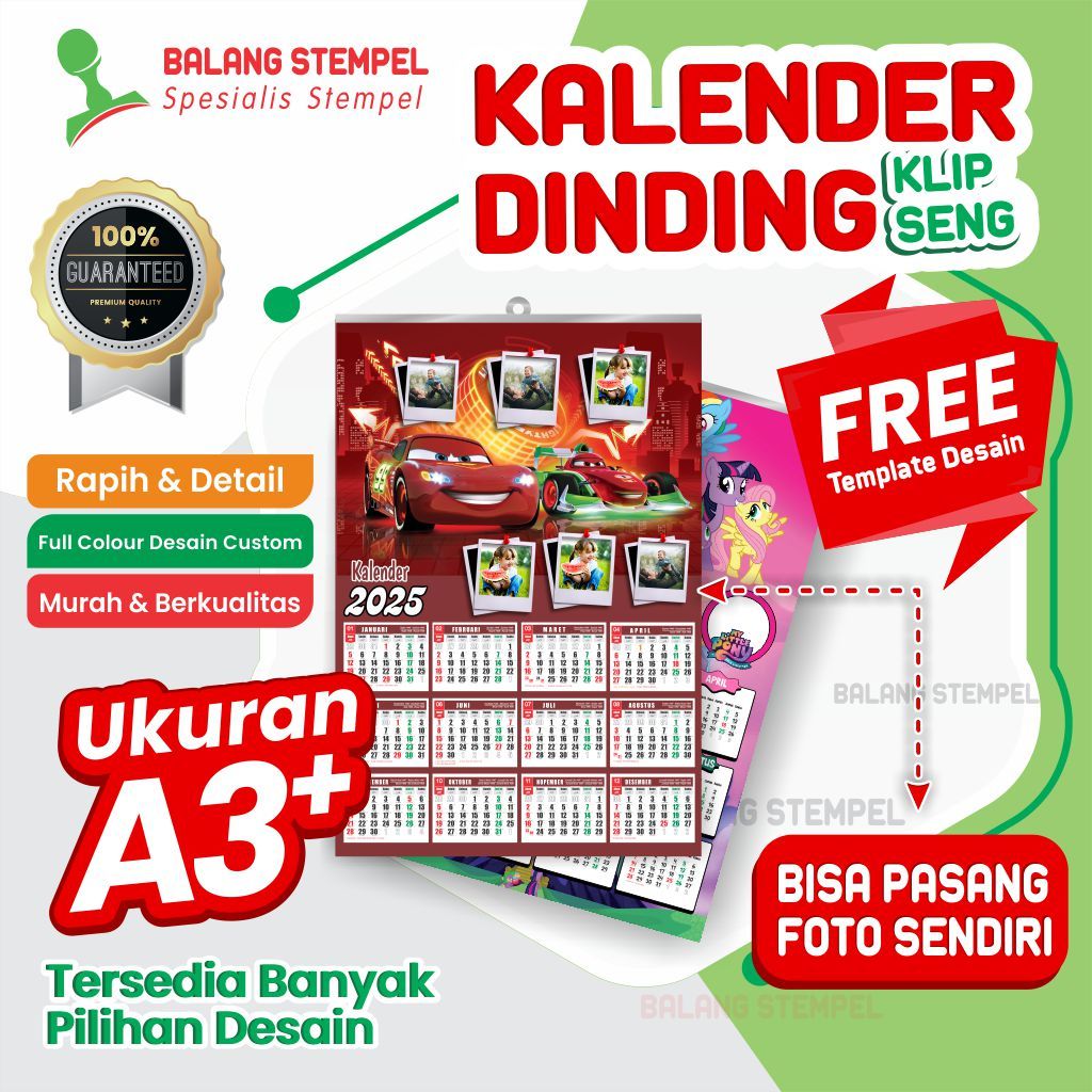 

Kalender Dinding Satuan kelender A3+ Bahan artpaper/kingstruk 260gsm