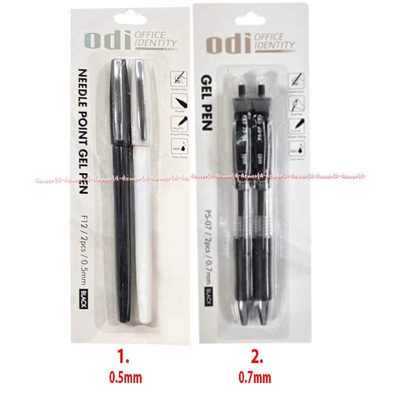 

Odi Office Identity 2pcs 0.5mm 0.7mm Mix Needle Point Gel Pen Pulpen Pena Jel Jelly Isi 2 pcs Ody