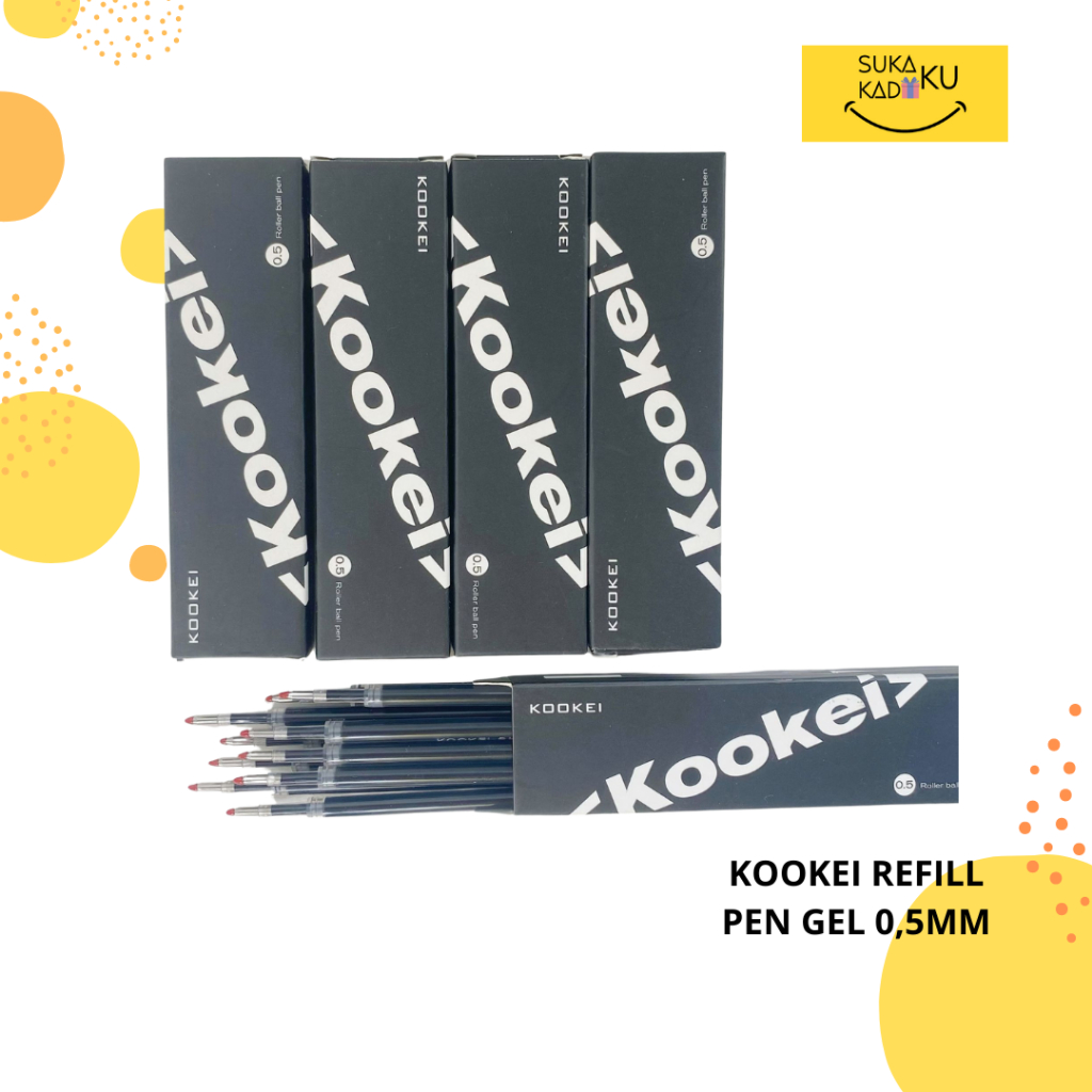 

KOOKEI REFILL PEN GEL 0,5MM / Refill Pulpen Gel 0.5 mm isi 10pcs