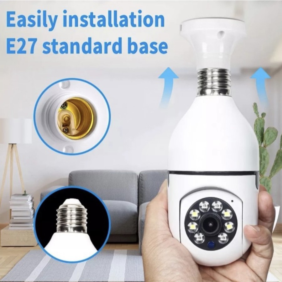 CCTV LAMPU BOHLAM V380 MINI TERSEMBUNYI TANPA KABEL SPY CAM HIDDEN CAMERA KECIL PENGINTAI WIFI JARAK