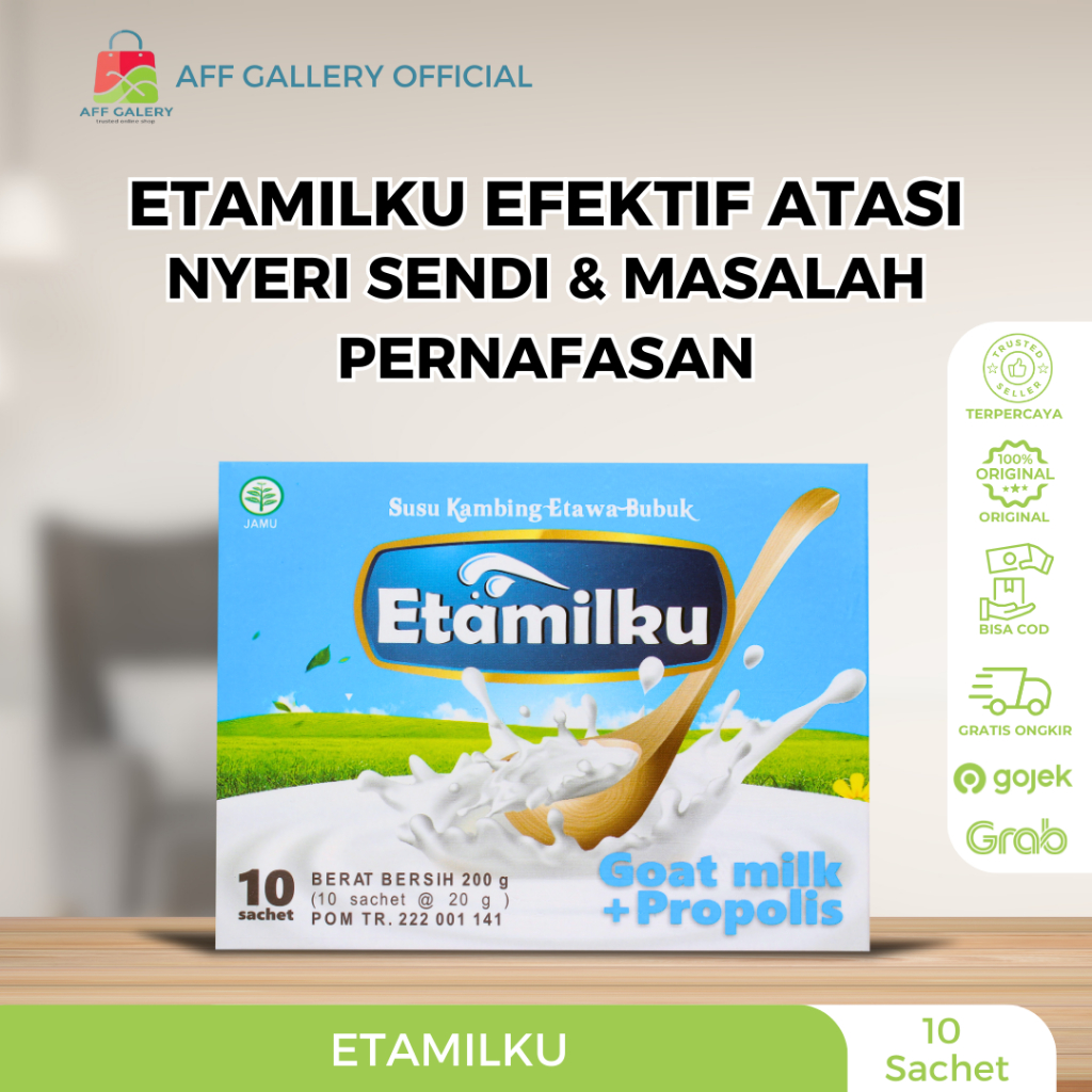 

Susu Etamilku - Susu Kambing Etawa Plus Herbal - Atasi Masalah Pernafasan dan Nyeri Sendi - BPOM