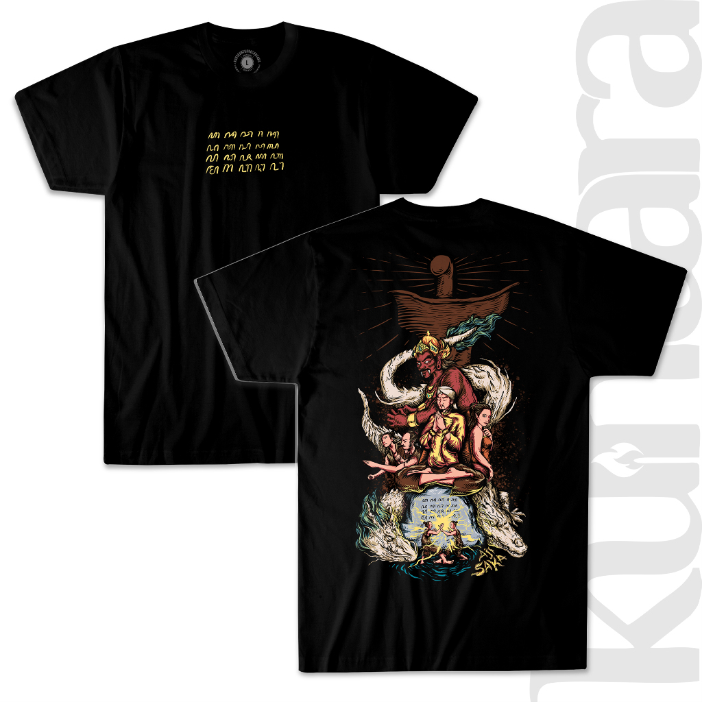 KAOS AJISAKA | Kaos Distro Baju Pria Budaya Tanah Jawa Culture Nusantara Unik Size Jumbo 4XL