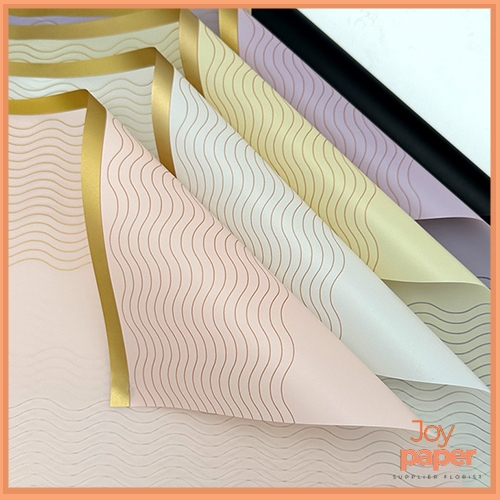 

20 Lembar kertas buket bunga lance pattern list gold Kb6188