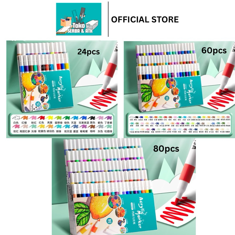 

PEN AKRILIK MARKER PENA AKRILIK SET SPIDOL AKRILIK PREMIUM TAHAN AIR CEPAT KERING