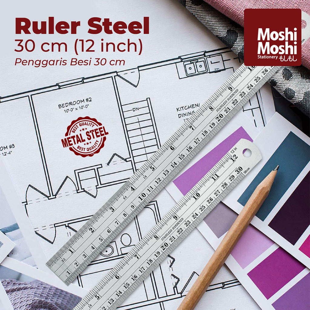 

Penggaris Besi Moshi Ruler Steel 30 cm Ukuran Akurat Tebal dan Kuat