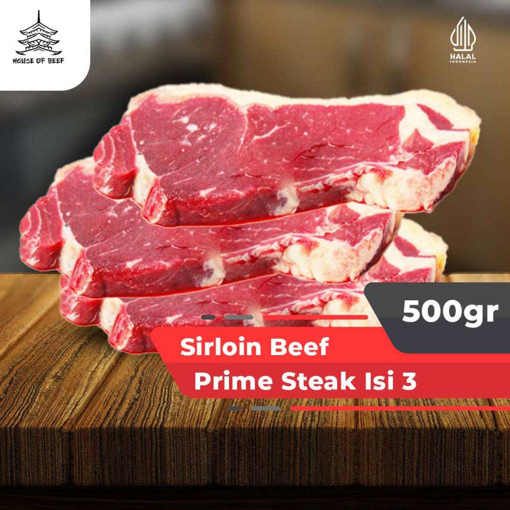 

Daging Sapi Australia Striploin Beef Prime Steak isi 3pcs