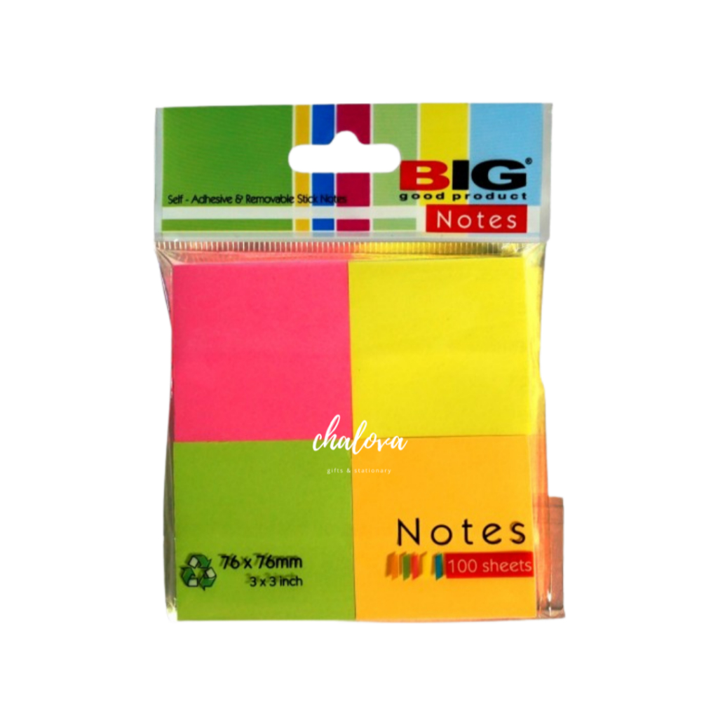 

[LUSIN] STICKY NOTE BIG KOTAK 4 WARNA 76X76 / KERTAS MEMO 4 WARNA ISI 12