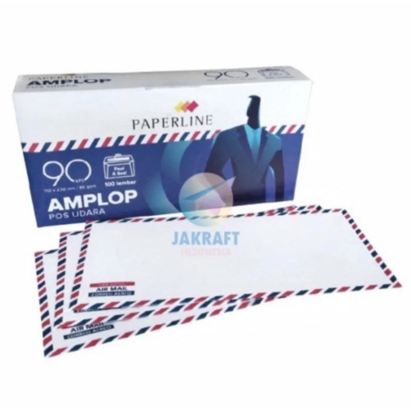 

Amplop Airmail PaperLine 90 80gram 110*230mm (1dus/100lembar)