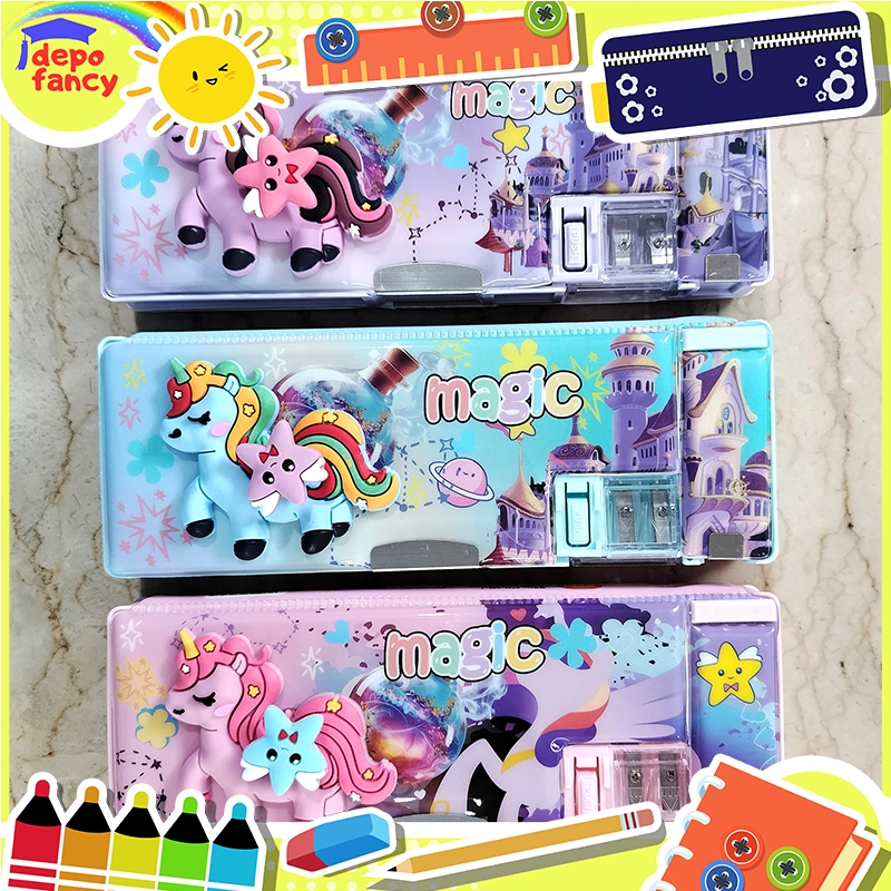 

Kotak Pensil Magnet 2 Sisi + SPINNER XPM-569-7 / Tempat Pensil / Pencil Case / Boks Pensil / Box Pen / Tepak Pensil