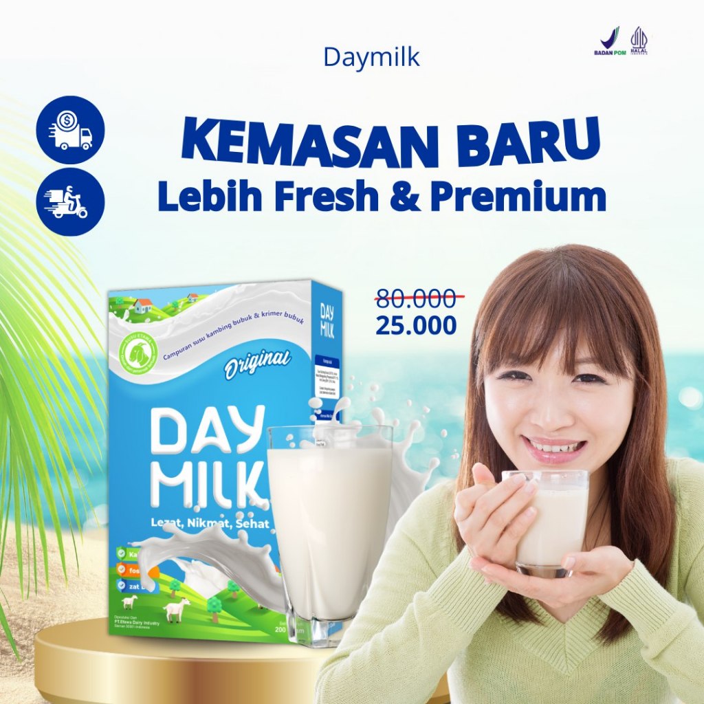 

SUSU KAMBING ETAWA DAYMILK - ORI 100% - 10 BOX - Susu Kambing Etawa - Rasa Original - Susu Kambing Bubuk - Halal - BPOM - COD