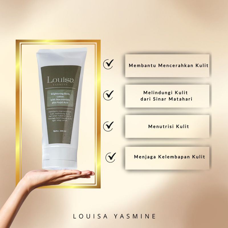 LOUISA YASMINE - Handbody Brightening Skin Niacinamide Kojic Acid Pelembab Pencerah Kulit Kusam Keri