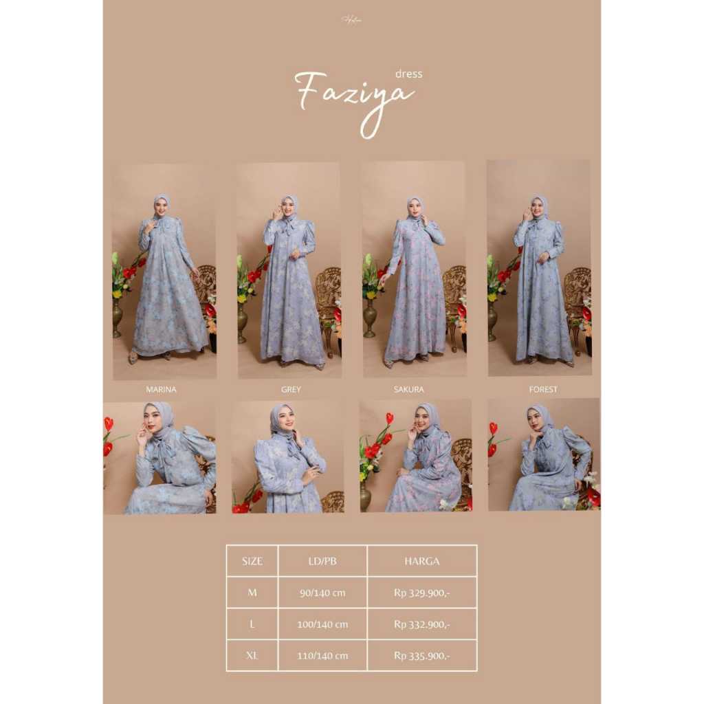 Halwa Faziya Dress / Gamis Halwa Terbaru