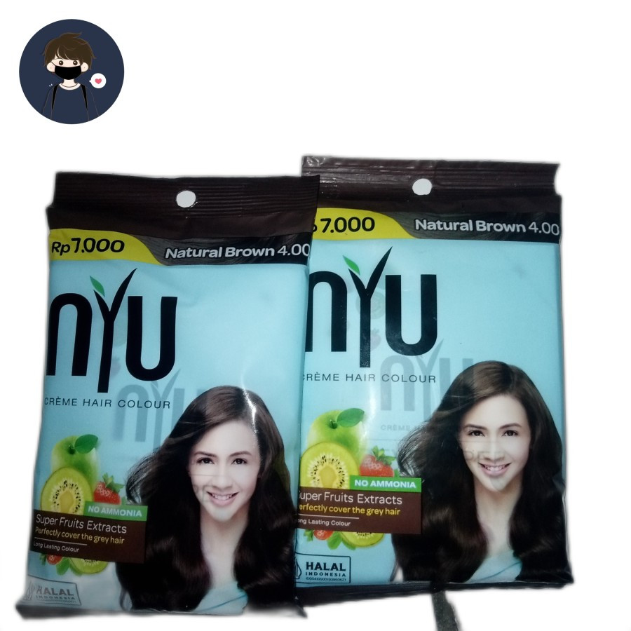 pewarna rambut nyu creme hair color natural brown