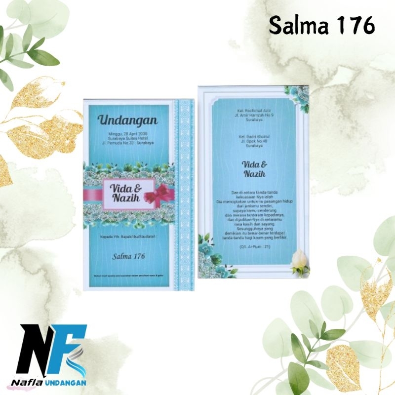 Blangko Undangan atau Kertas Undangan Pernikahan SALMA 176 Harga Termurah Gratis File Setting