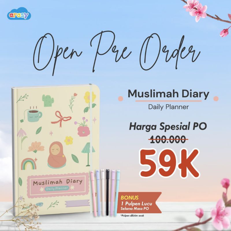 

[Arasy] Muslimah Diary - Buku Planner 256 Hari Wanita - Catatan Agenda Harian Perempuan