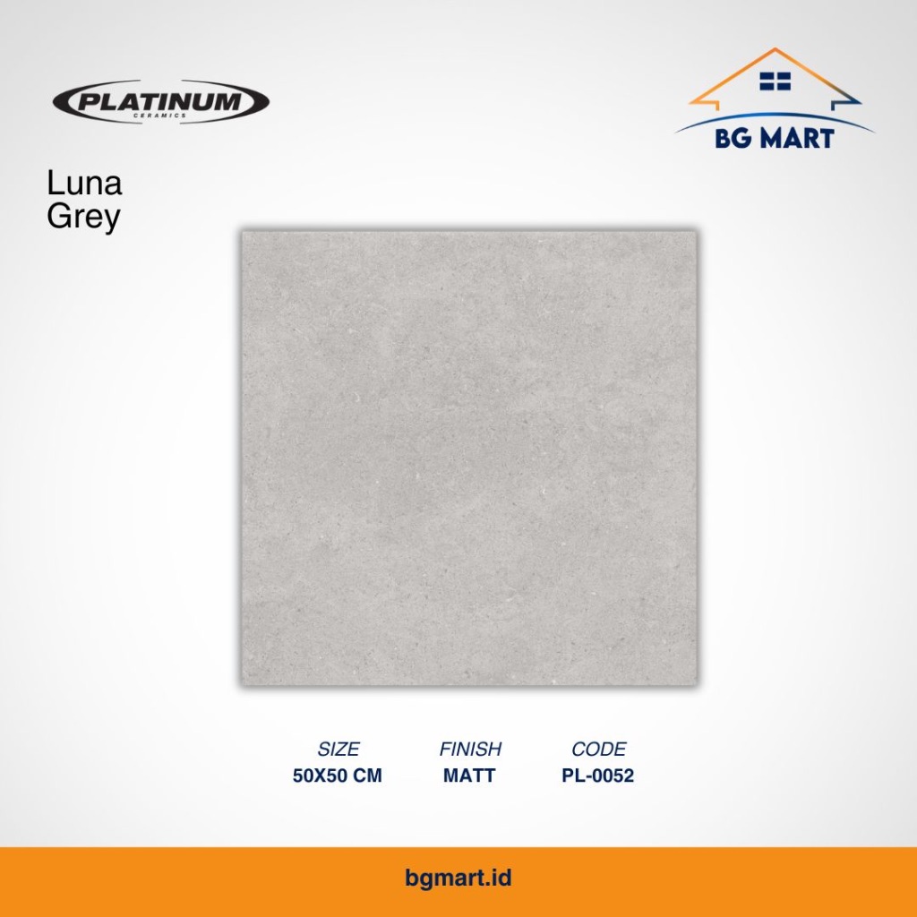 PLATINUM Keramik Lantai 50x50 Luna Grey KW A