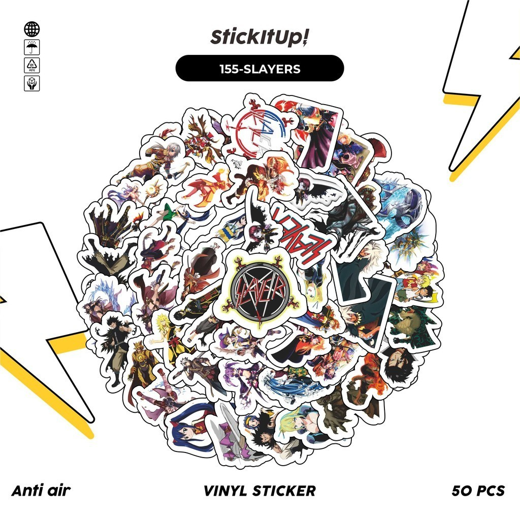 

COD✨ 50 Pcs Stiker Motif Anime Slayers Anti Air Untuk Dekorasi Notebook Sepeda Skateboard Handphone DIY