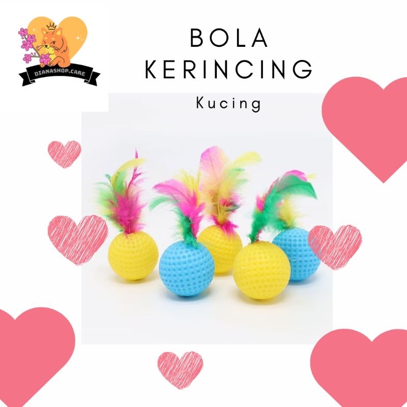 Bola mainan kucing bulu bulu