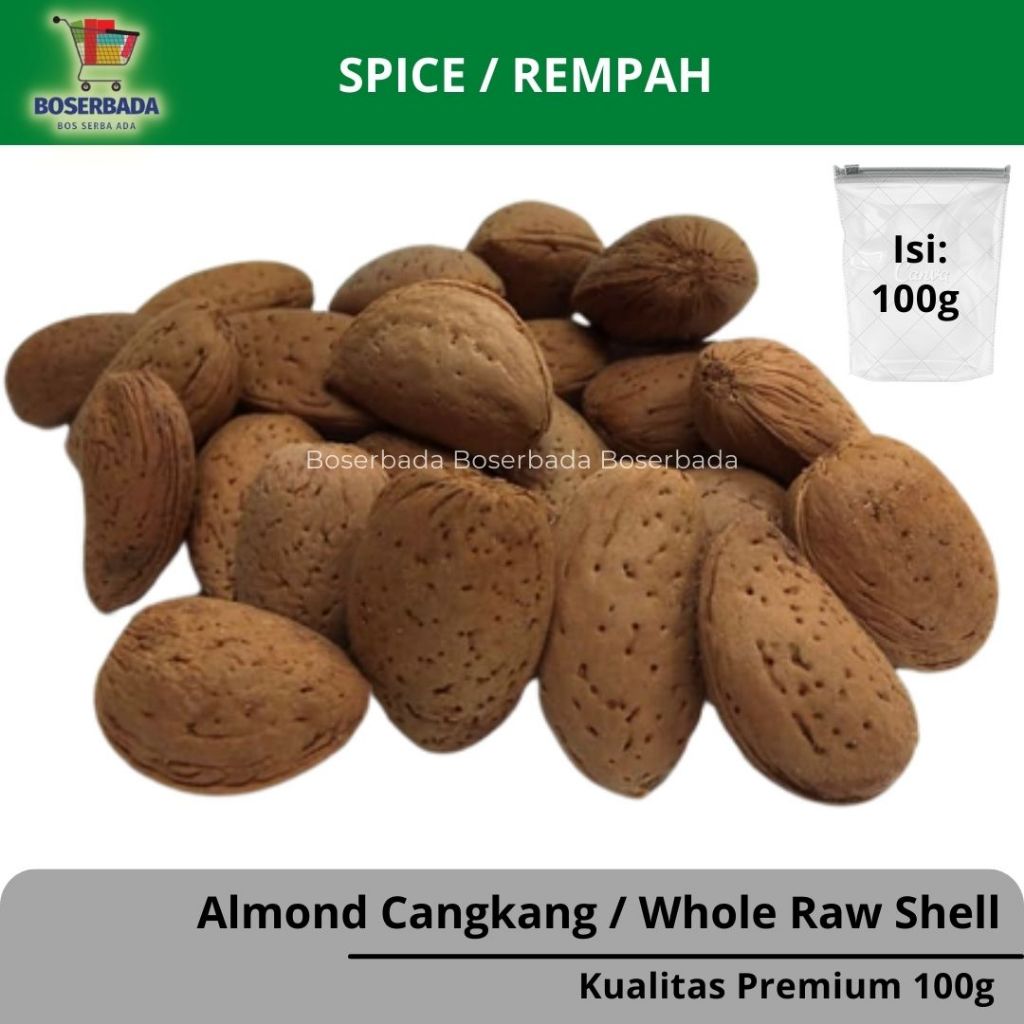 

100g Kacang Almond Cangkang Mentah / Whole Raw Shell Natural