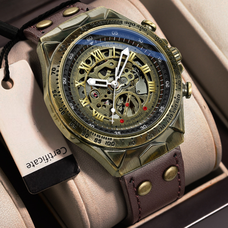 Jam Tangan Pria Otomatis Kulit Premium Original Asli Tahan Air Awet Seumur Hidup Tanpa Baterai Mesin