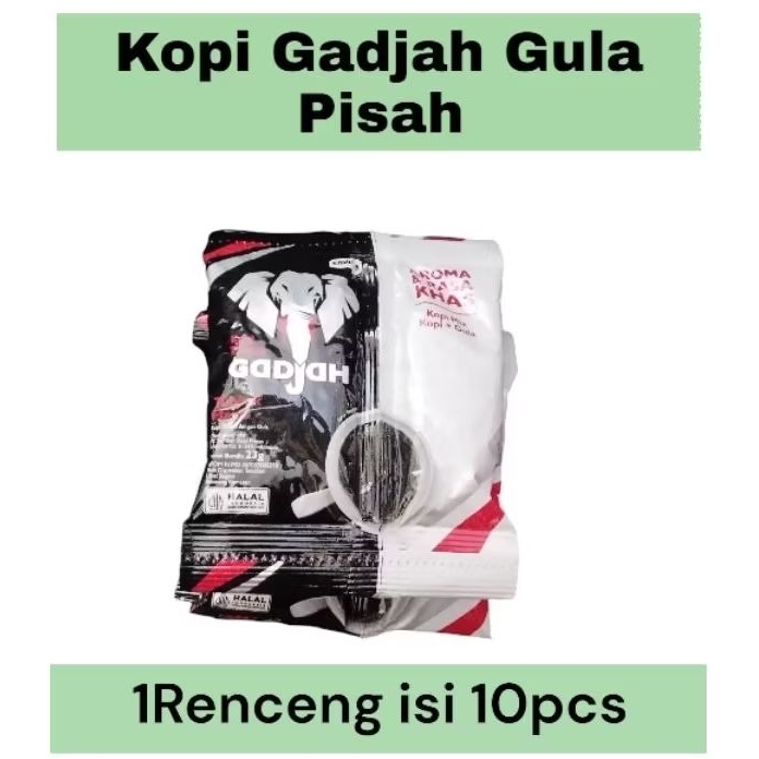 

Kopi Gadjah Gula Pisah 1renceng isi (10bungkus x 23gr) [Renceng]