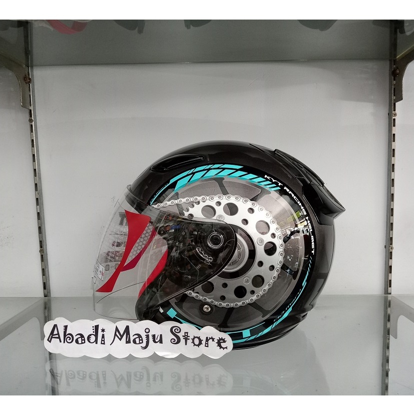 Helm Kyt Dj Maru Motif Black Blue Original