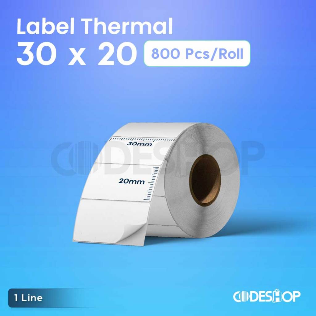 

Label 30 x 20 / 30x20 mm / 30x20mm Direct Thermal isi 800 Pcs Stiker