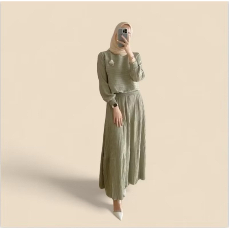 ❤️Daiana One Set Rok Dress Cantik Gamis Premium❤️