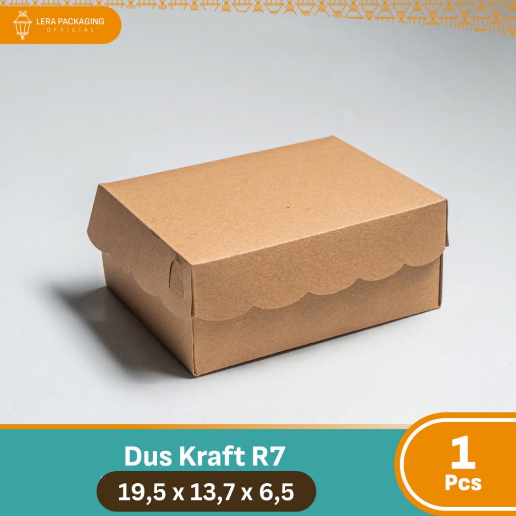 

R7 - Kotak Dus Kraft Coklat/Kotak Dus Kue/Kotak Dus Snack/ Kotak Dus Renda Coklat Non-laminasi