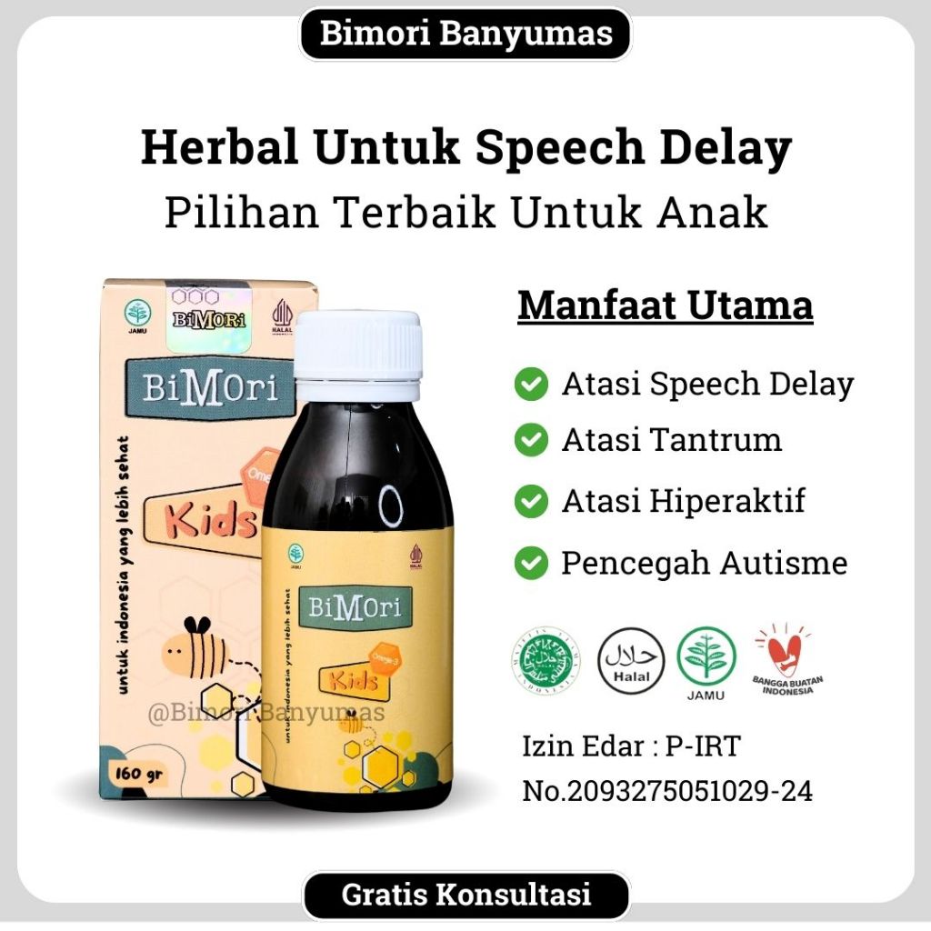 Bimori Kids Herbal Speech Delay Vitamin Kecerdasan Otak Obat Untuk Anak Terlambat Bicara Suplemen