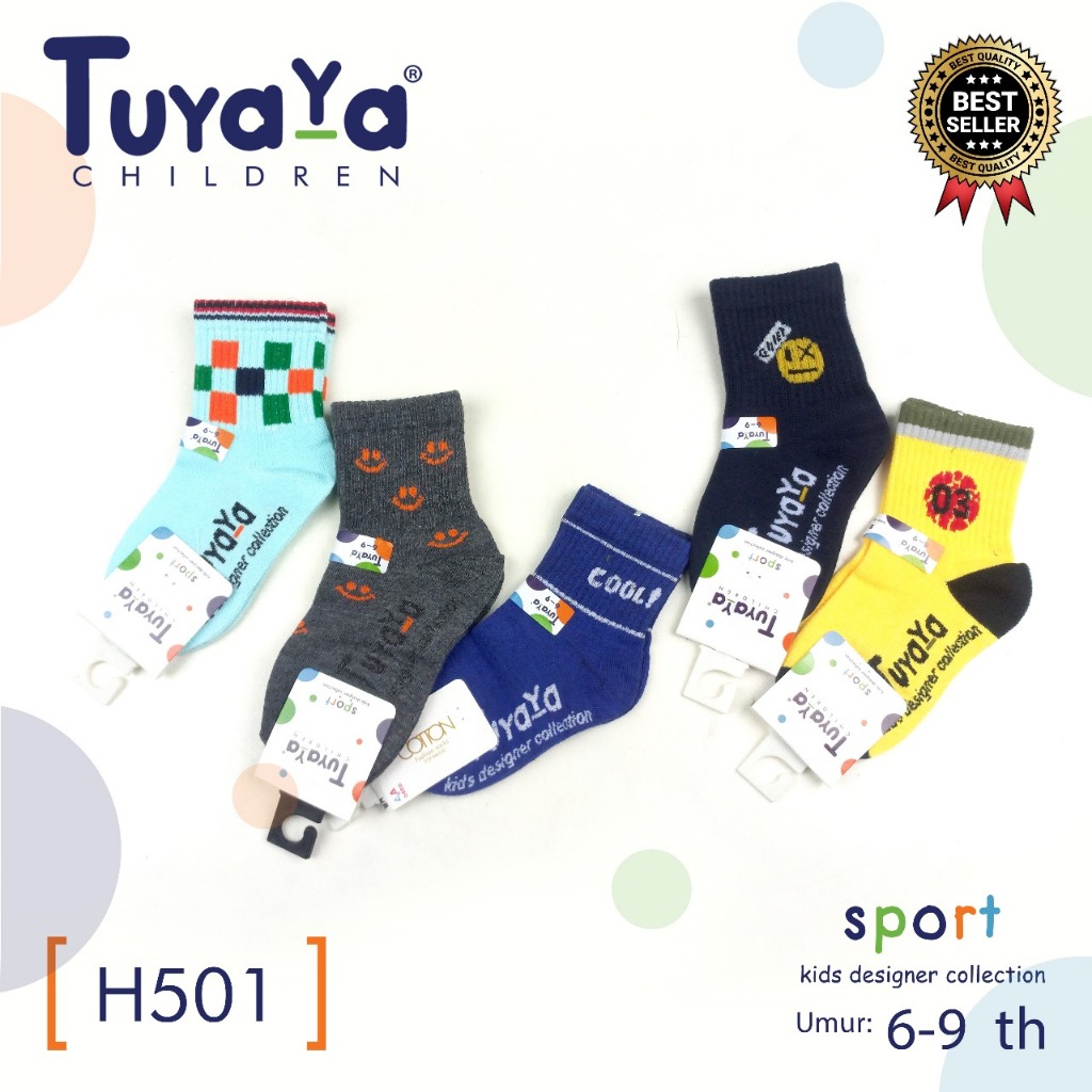 [6PSG]-H501- Kaos Kaki Karakter Anak Tuyaya Panjang Sebetis