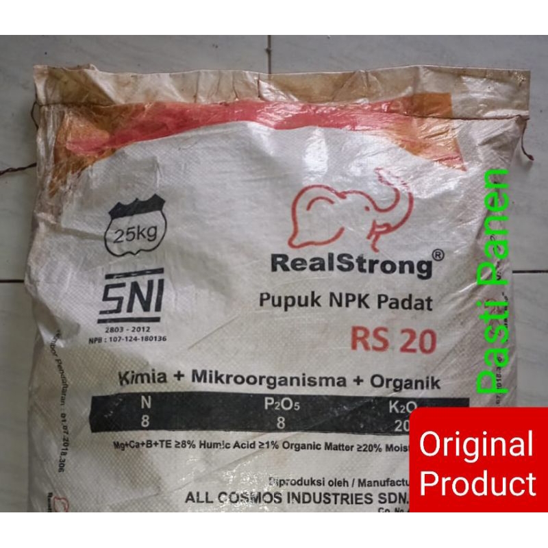Pupuk RS 20 untuk masa pembungaan Pupuk NPK dan pembenah tanah RS 20 cap Gadjah Real Strong 1 kg pup