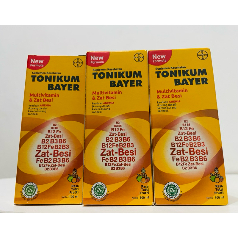 TONIKUM BAYER MULTIVITAMIN MINERAL DAN ZAT BESI RASA TUTTI FRUTTI 100ML ORIGINAL TERMURAH SURABAYA